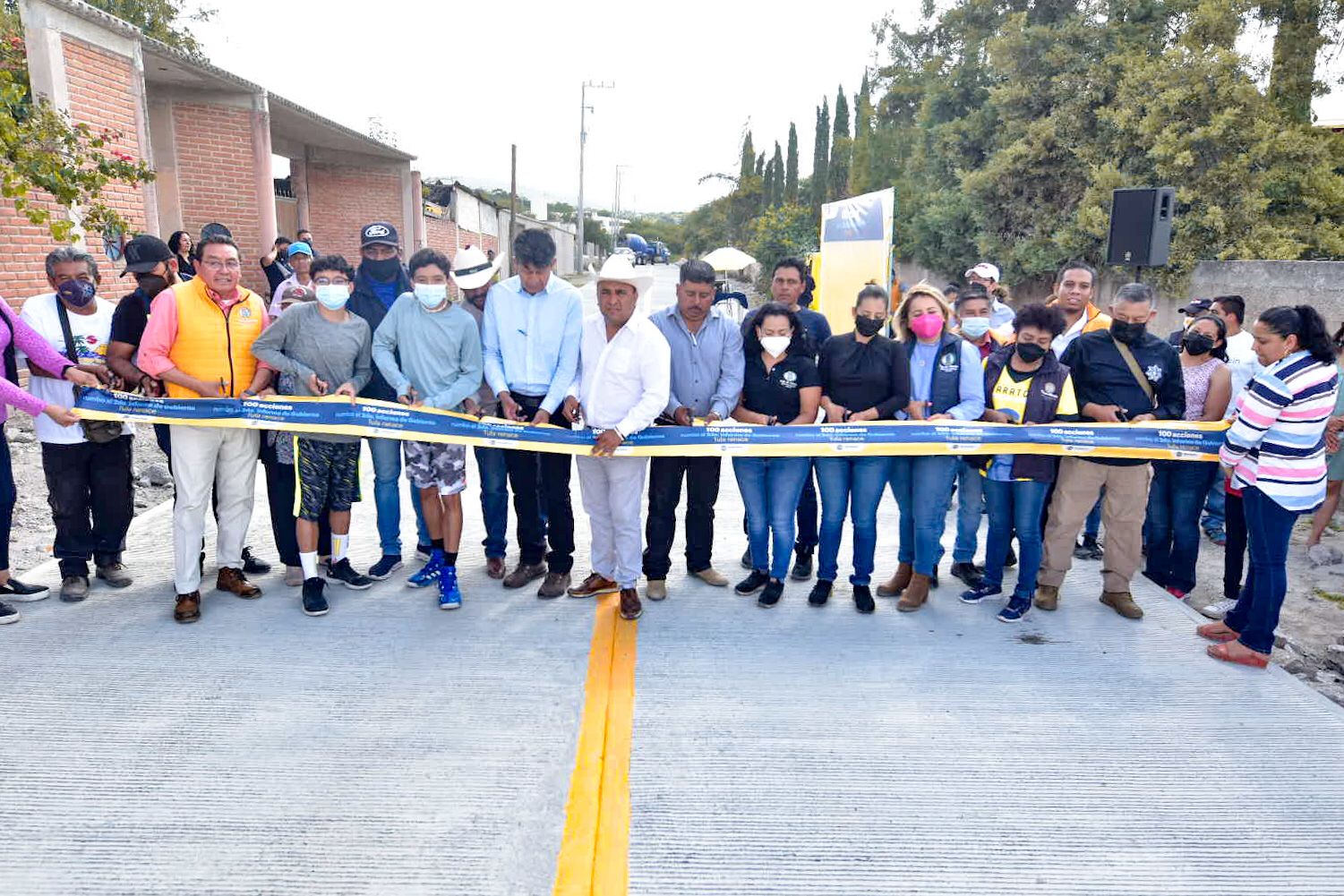 Inauguran pavimentación hidráulica en la comunidad Nantzha, Tula de Allende